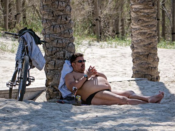 spanish coast Shade, pop and sweet biscuits on Grau beach, Castellon