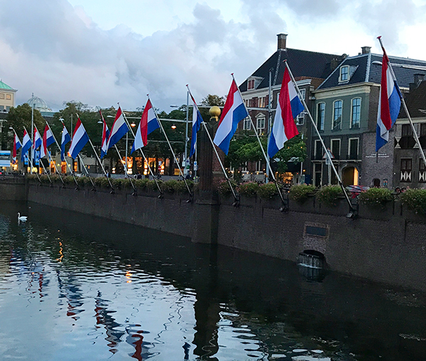 Netherlands flags flying in The Hague