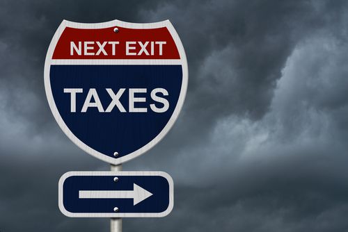 Tax related road sign